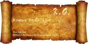 Komsa Otília névjegykártya